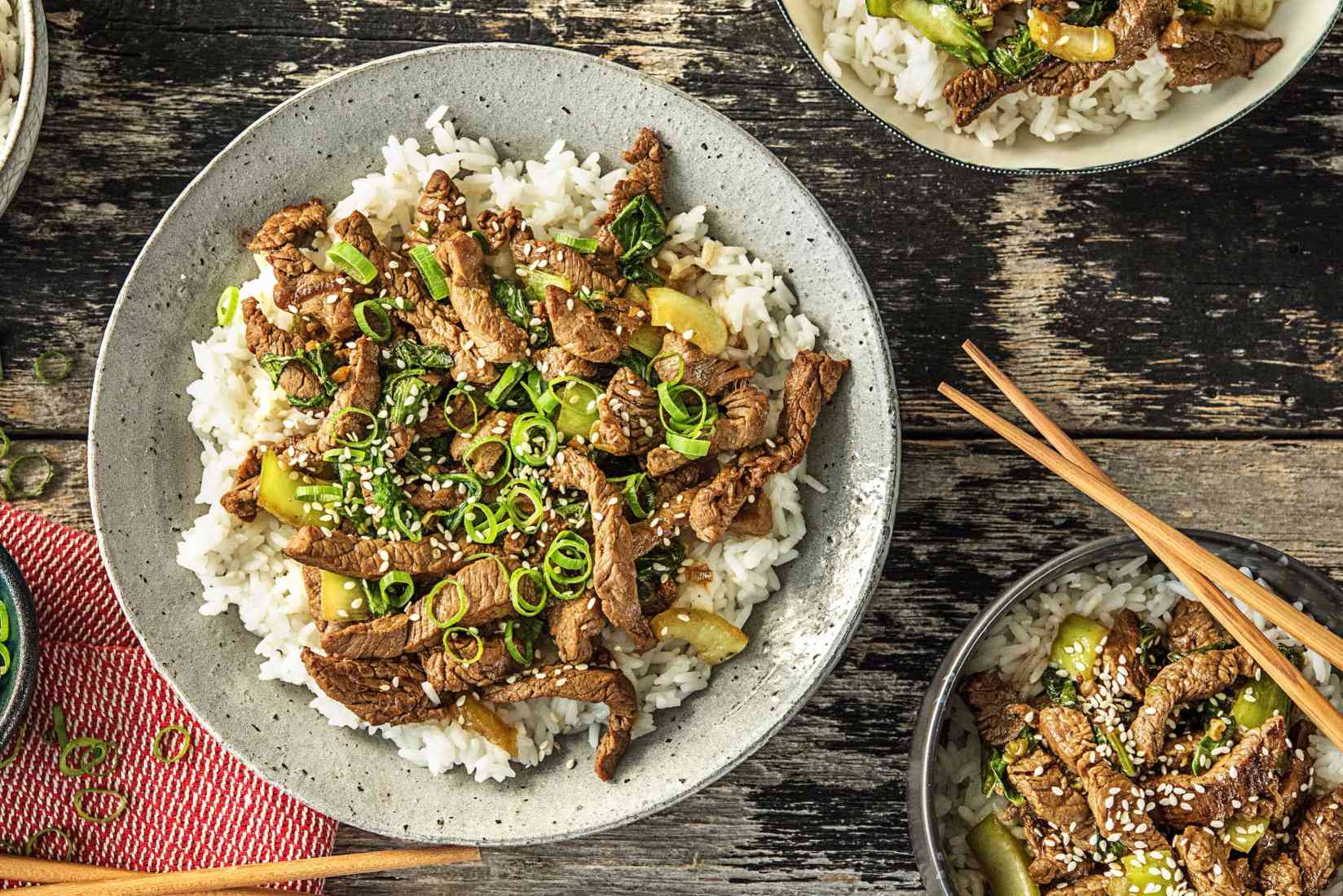 Hoisin-Beef-Stir-Fry-with-Baby-Bok-Choy-over-Jasmine-Rice | Feel