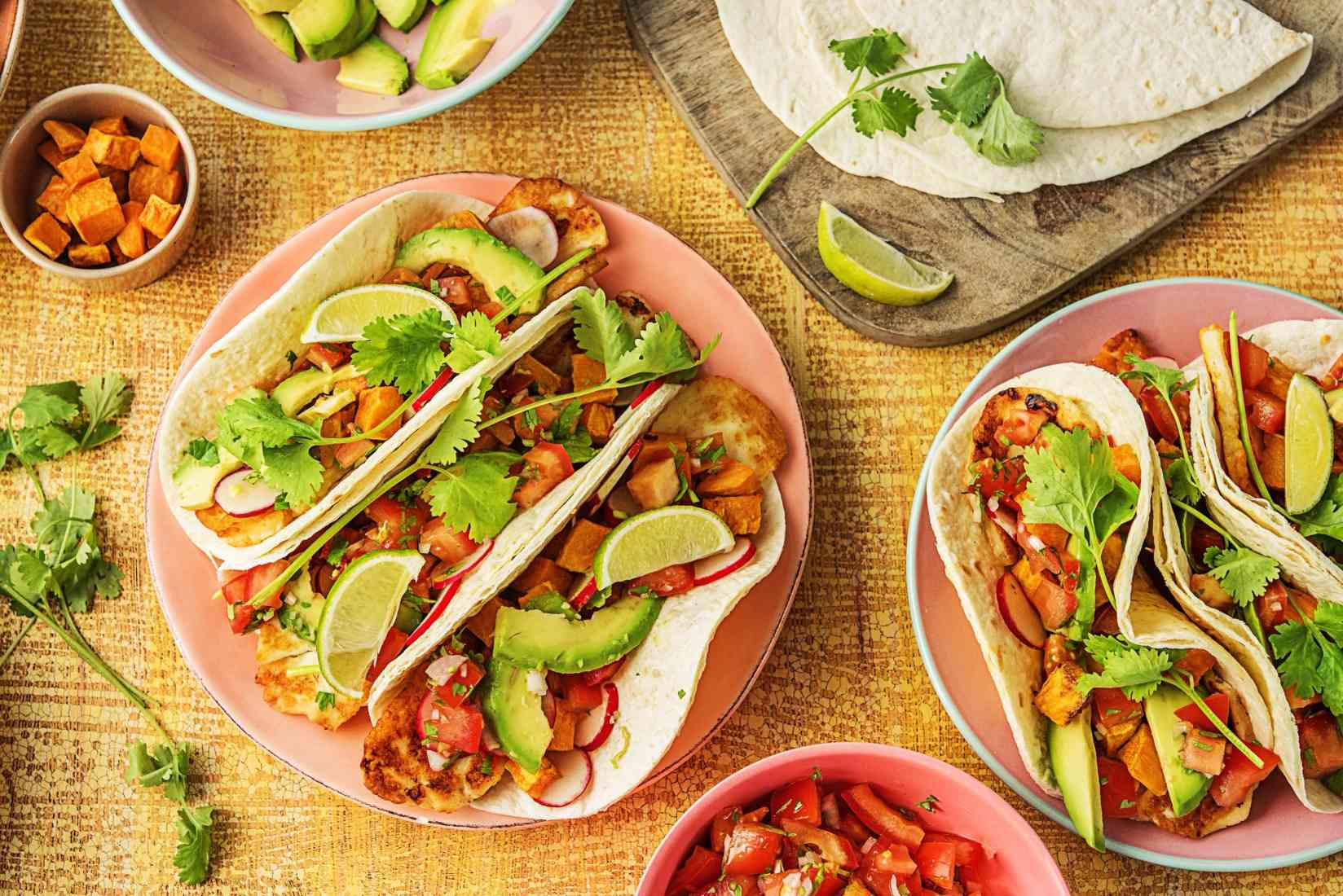 GrilledCheeseTacoswithAvocadoSweetPotatoesandTomatoSalsa