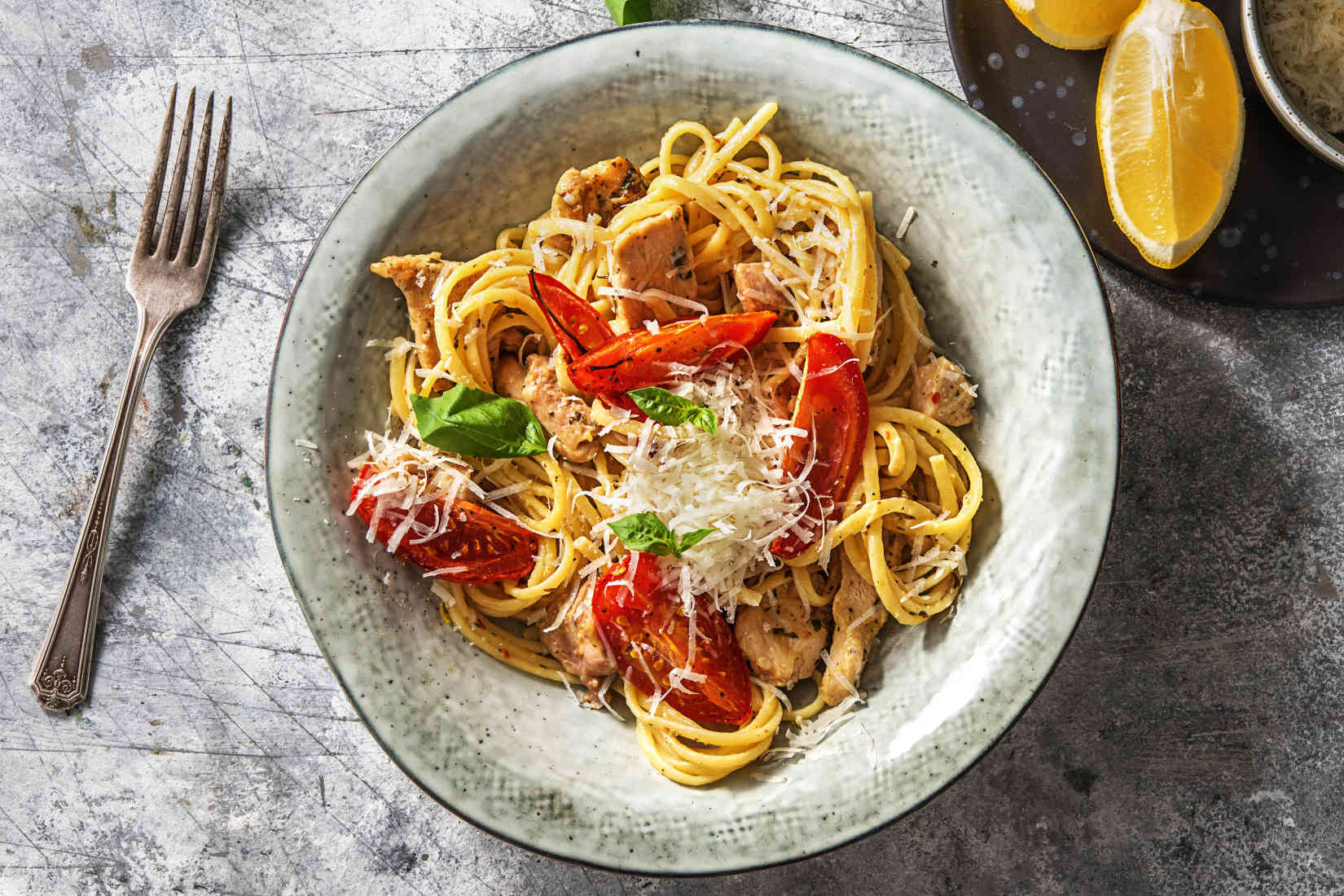 Tuscan-Chicken-Linguine-with-Roasted-Tomato-Basil-and-a-Creamy-Parmesan ...