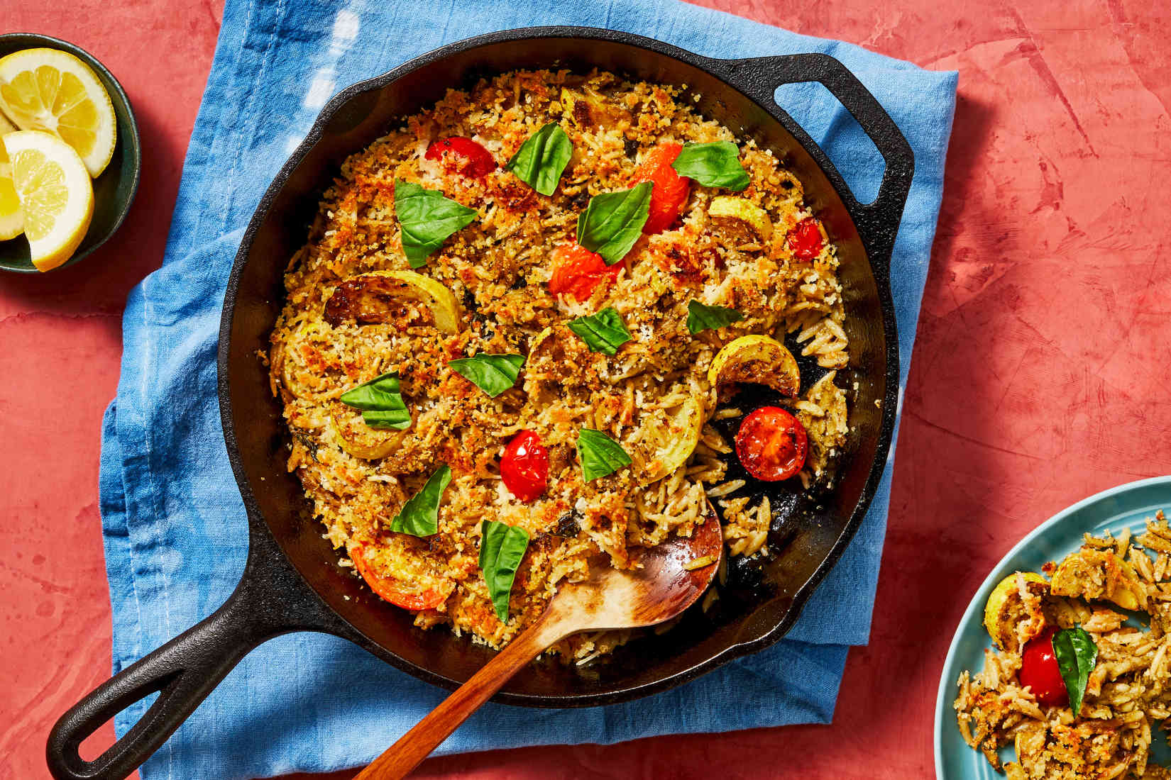 Cheesy-Pesto-Orzotto-with-Heirloom-Tomatoes-and-Yellow-Squash | Feel ...