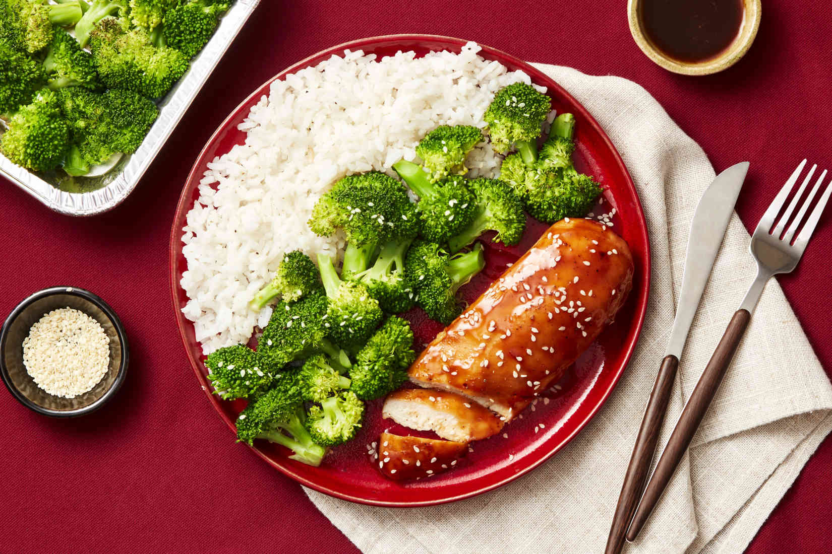 Oven-Ready-Soy-Glazed-Chicken-with-Broccoli-Buttery-Rice-trays-included ...