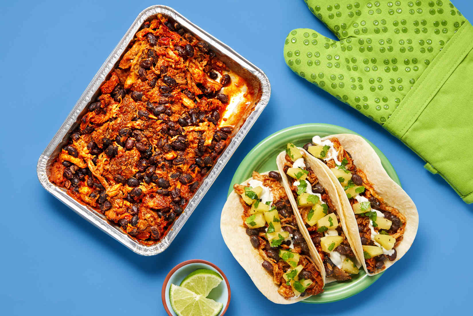 OvenReadyPulledPorkBlackBeanTacoswithPineappleSalsaSourCreamtraysincluded Feel