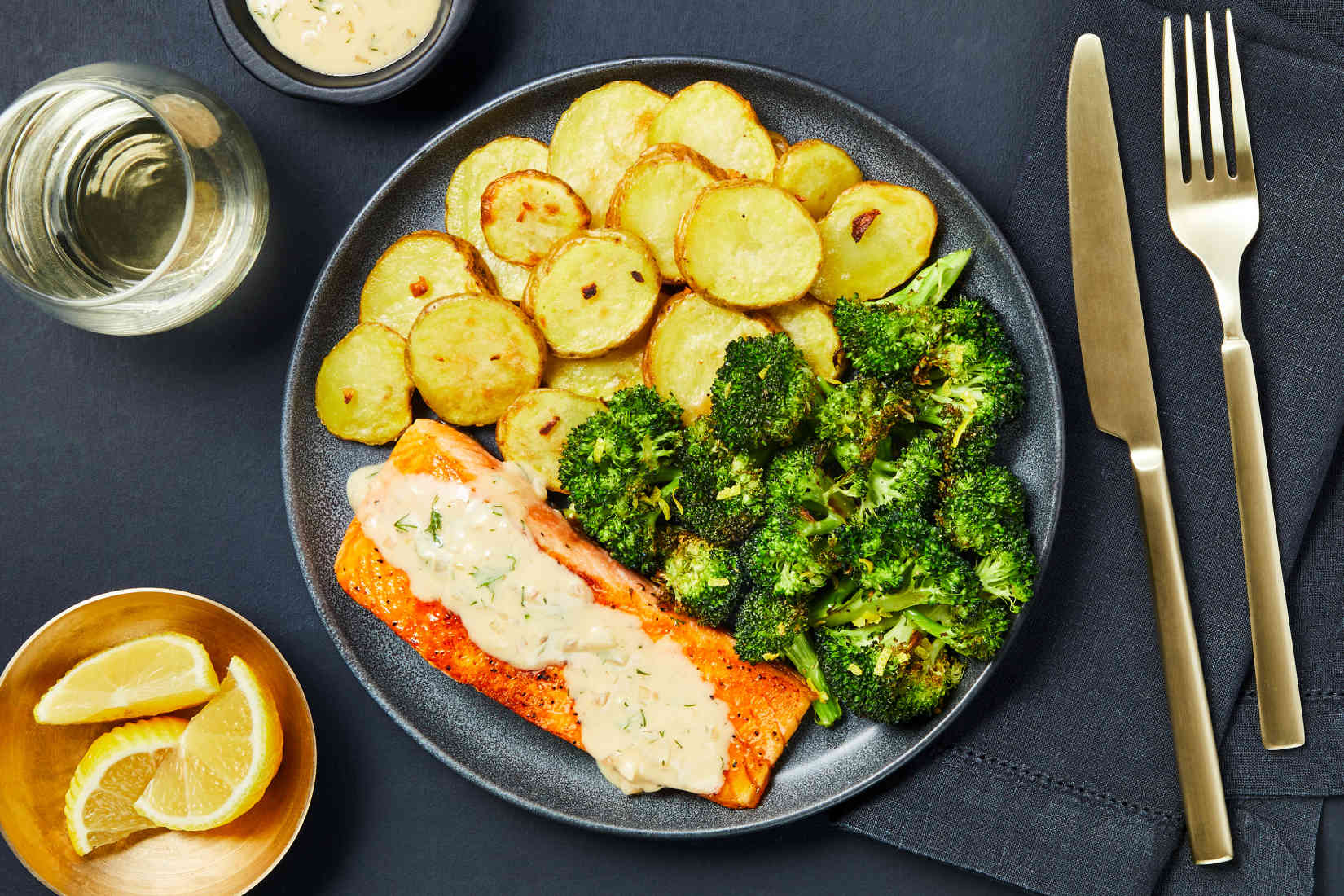 Honey-Dijon-Dill-Trout-with-Shingled-Potatoes-Roasted-Broccoli | Feel ...