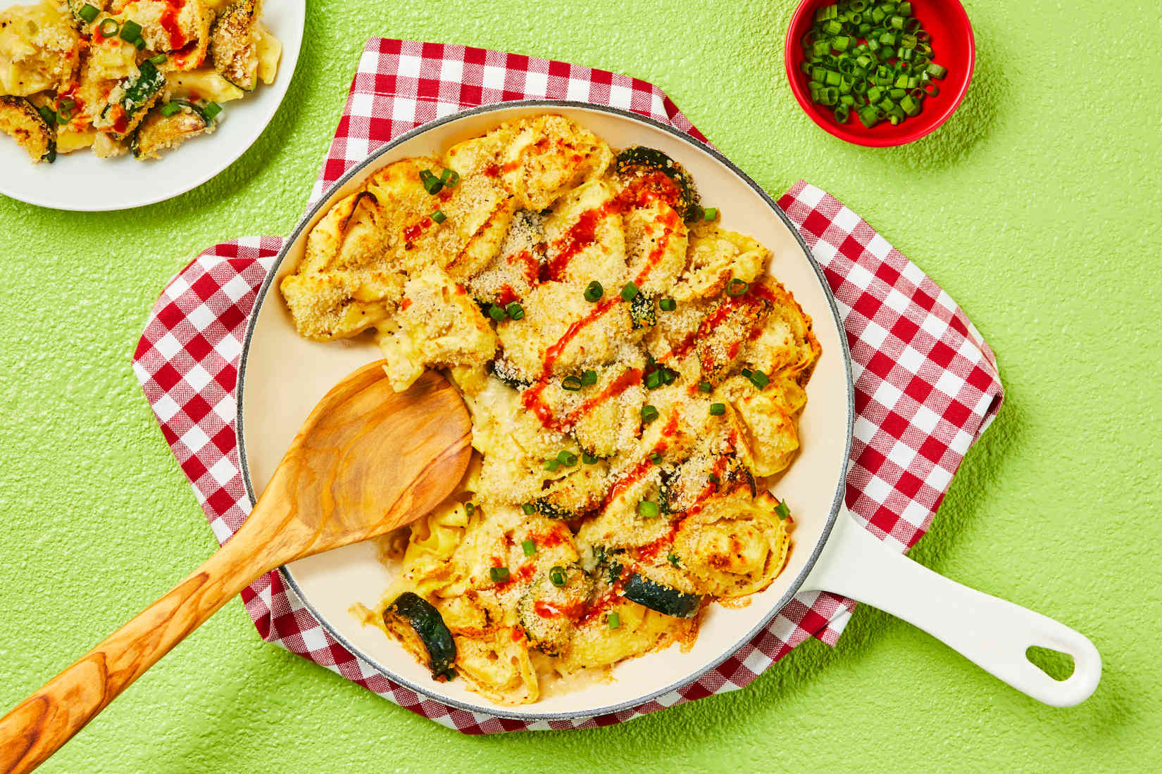 Creamy Dreamy Cheese Tortelloni Bake With Zucchini Crispy Panko